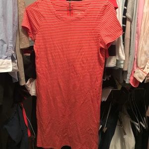 Striped dress with zipper in back
